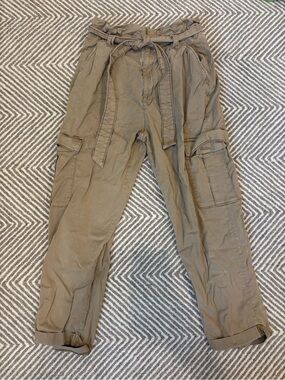 White House Black Market Taupe Cargo Utility Pants with Drawstring